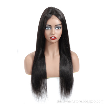 Shmily Wholesale Brazilian Frontal Wigs HD Transparent Cuticle Aligned 30 inch Straight Human Hair Wig Vendor
